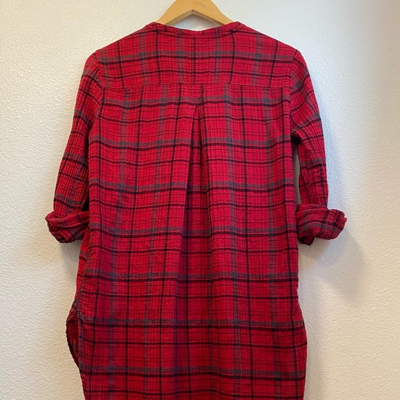 Anthro Holding Horses Red Flannel Shirt Dress - Picture 10 of 13